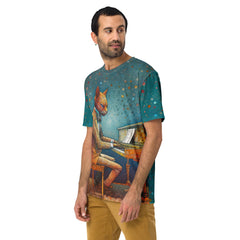 Retro Cat All-Over Print Men's Crew Neck T-Shirt