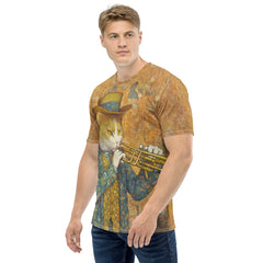 Dapper Cat All-Over Print Men's Crew Neck T-Shirt