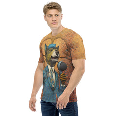 Hiker Dog All-Over Print Men's Crew Neck T-Shirt