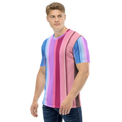 Dynamic Stripes All-Over Print Men's Crew Neck T-Shirt