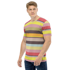 Fiesta Fiesta Colorful Stripe All-Over Print Men's Crew Neck T-Shirt