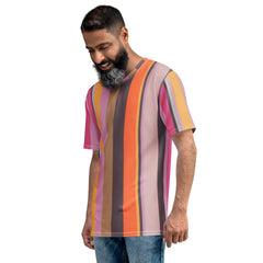 Paradise Palette Colorful Stripe All-Over Print Men's Crew Neck T-Shirt