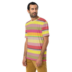 Carnival Confetti Colorful Stripe All-Over Print Men's Crew Neck T-Shirt