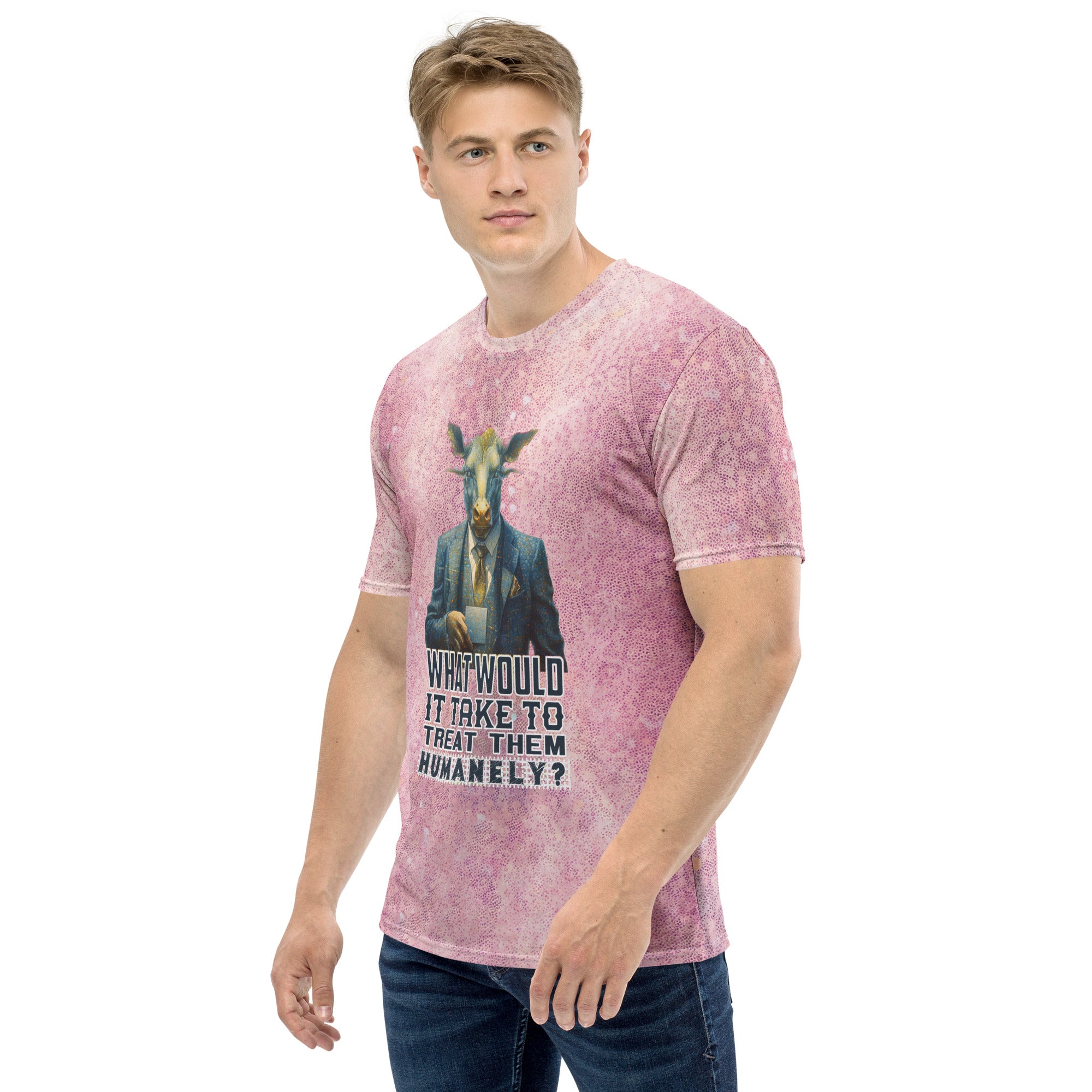 Man wearing Wise Owl crew neck t-shirt in casual setting.