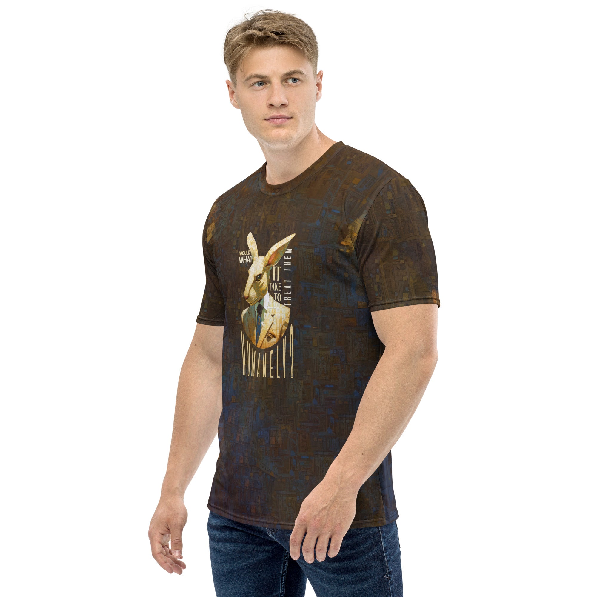 Men's T-shirt with Climbing Goat Mountain design.