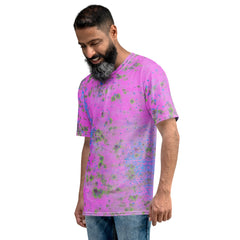 Dynamic Vibrant Vortex pattern on Men's Crew Neck T-Shirt