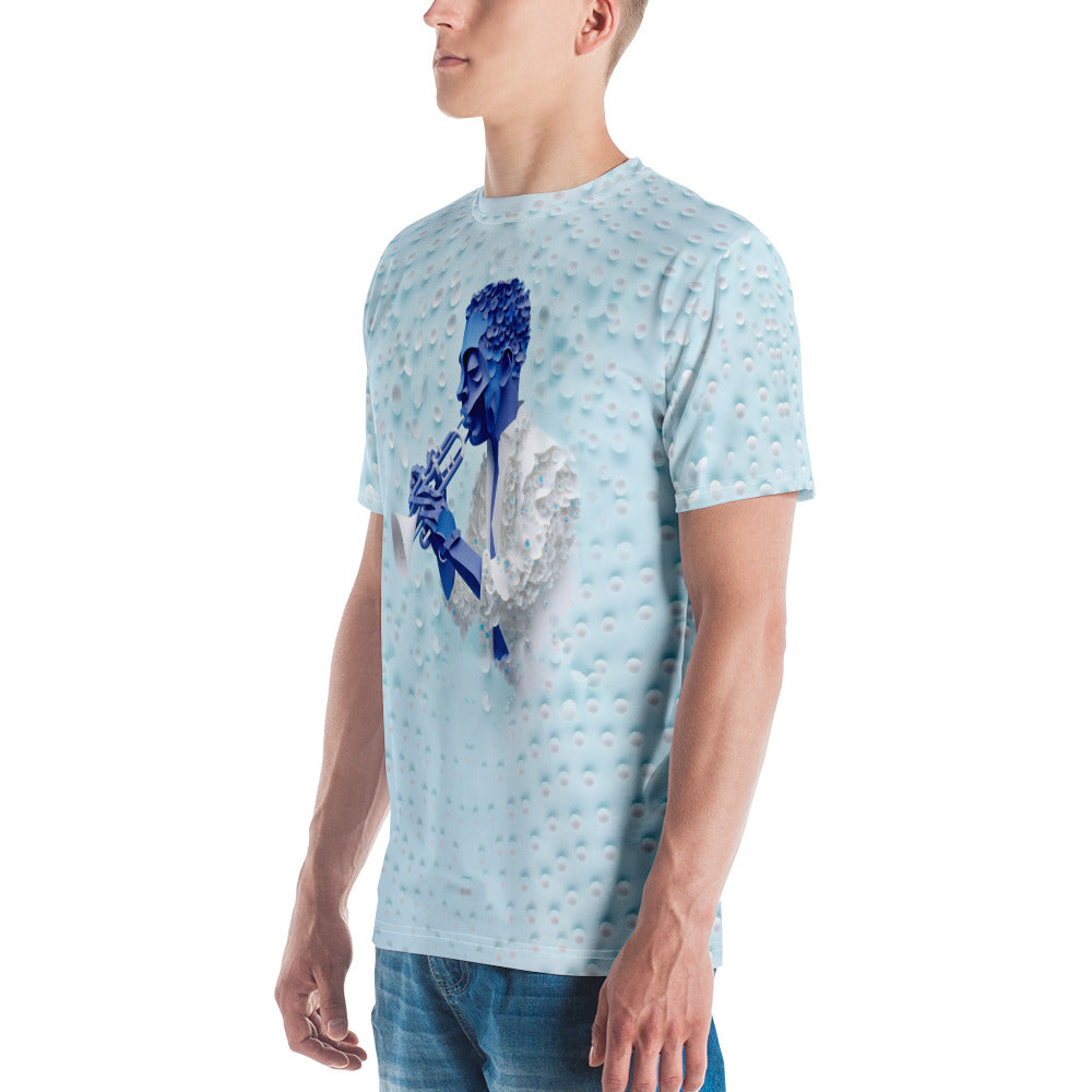 Unique celestial paper print men's t-shirt in crew neck style