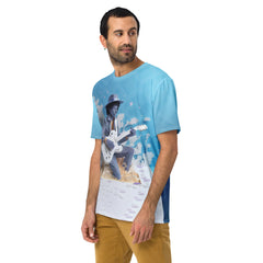 Men's Crew Neck T-Shirt featuring unique Fluttering Crane artwork.