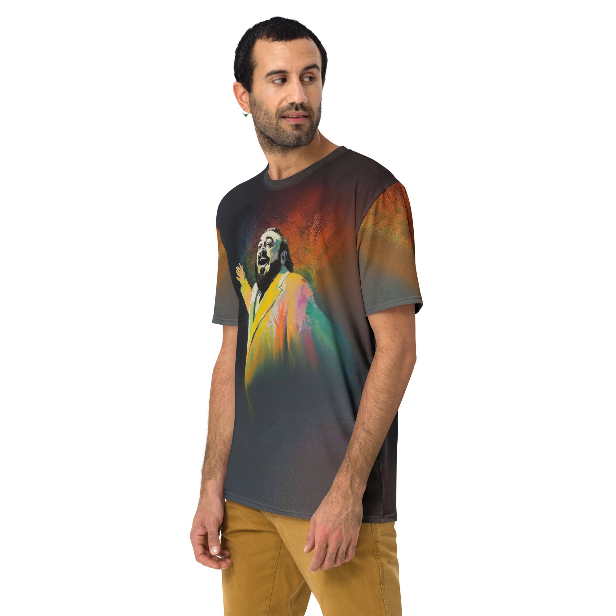 Close-up of Botanical Beauty Men's Crewneck Tee fabric