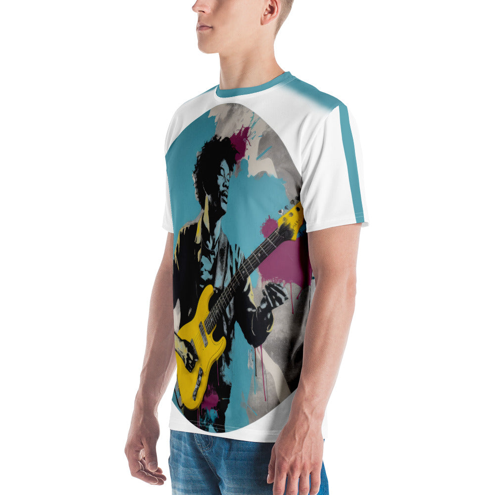 Casual men's t-shirt with pebble stack print.