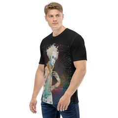 Groove Wave Men's Crew Neck T-Shirt on a hanger showcasing its full design.