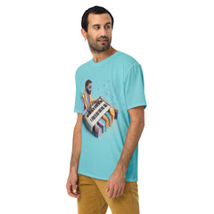 Stylish men's t-shirt with abstract forest pattern.