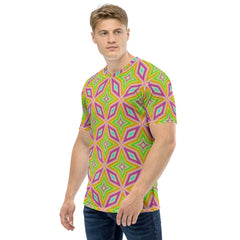 Digital Matrix graphic men's crewneck tee on model