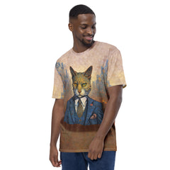 Cat Silhouettes All-Over Print Men's Crewneck Tee