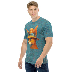 Stylish Mystical Cats crewneck t-shirt for men