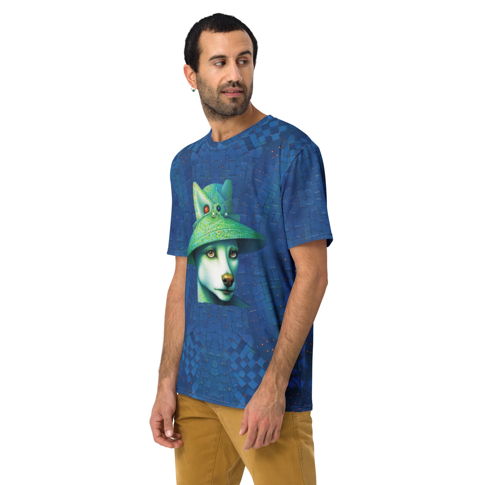 Stylish Paw Patrol men's crewneck t-shirt with vibrant patterns.