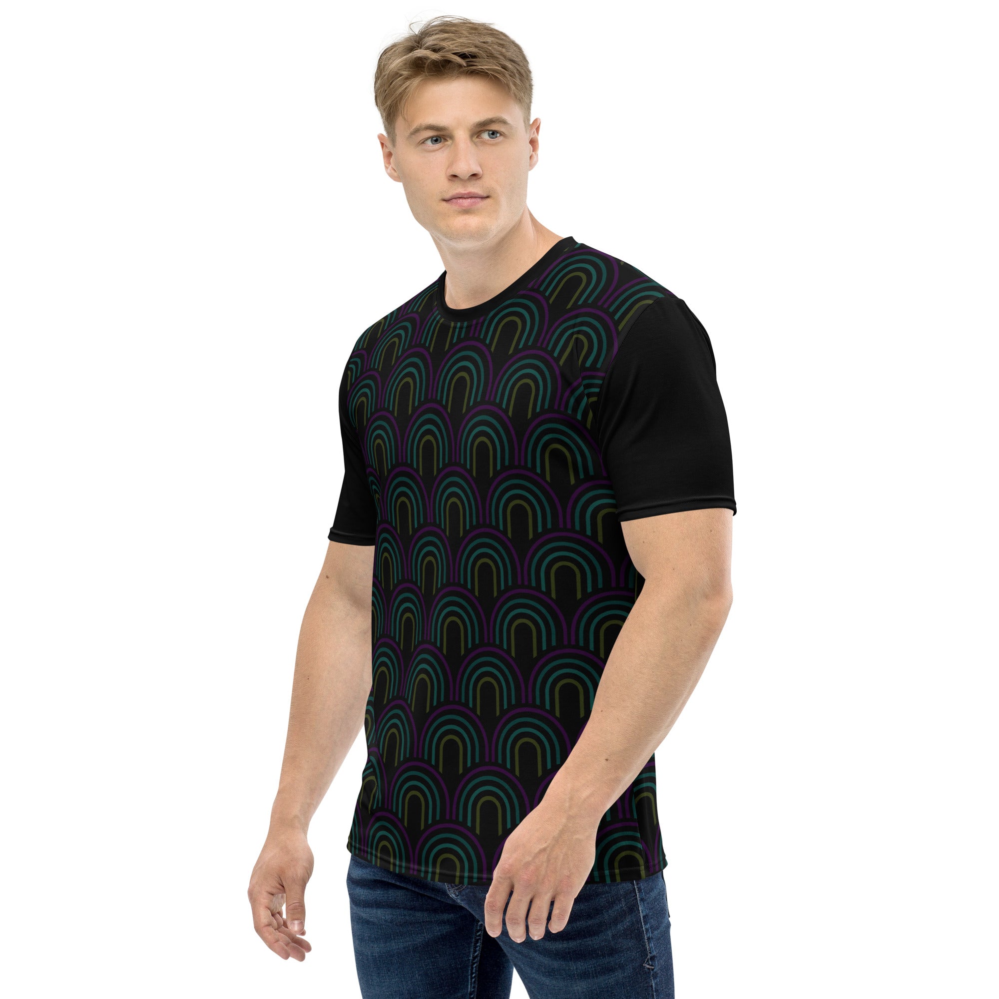 Man wearing Modern Mosaic Crewneck Tee outdoors