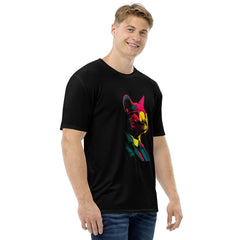 Curious Cat All-Over Print Men's Crew Neck T-Shirt - Beyond T-shirts