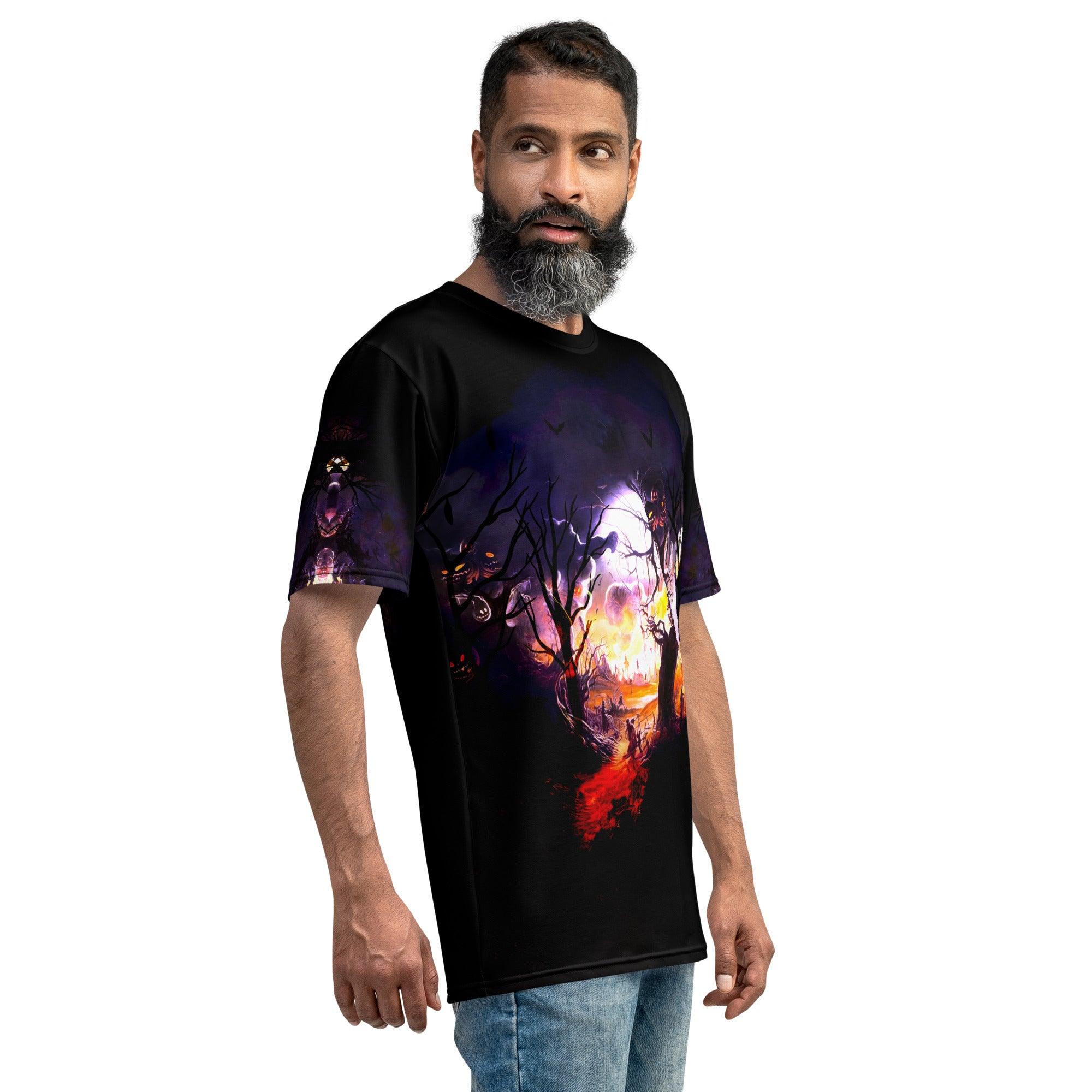 Halloween Owl in Moonlight Men's Crew Neck Tee - Beyond T-shirts