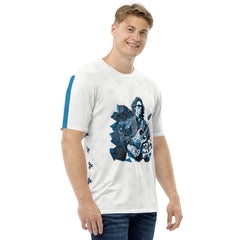 Close-Up of Melody Mosaic Pattern on High-Quality Men's T-Shirt