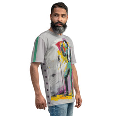 Balance and Contrast All-Over Print Men's Crew Neck T-Shirt