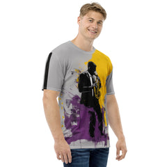 Tranquil Lines Abstract Men's Crew Neck T-Shirt