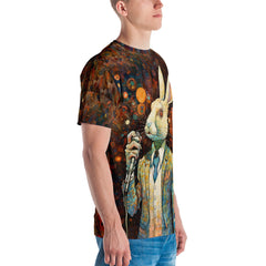 Wise Rabbit All-Over Print Men's Crew Neck T-Shirt