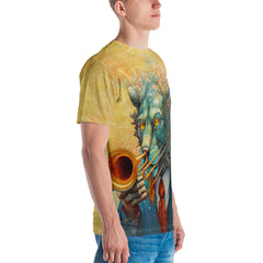 Zen Lion All-Over Print Men's Crew Neck T-Shirt