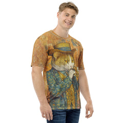 Dapper Cat All-Over Print Men's Crew Neck T-Shirt