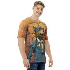 Hiker Dog All-Over Print Men's Crew Neck T-Shirt