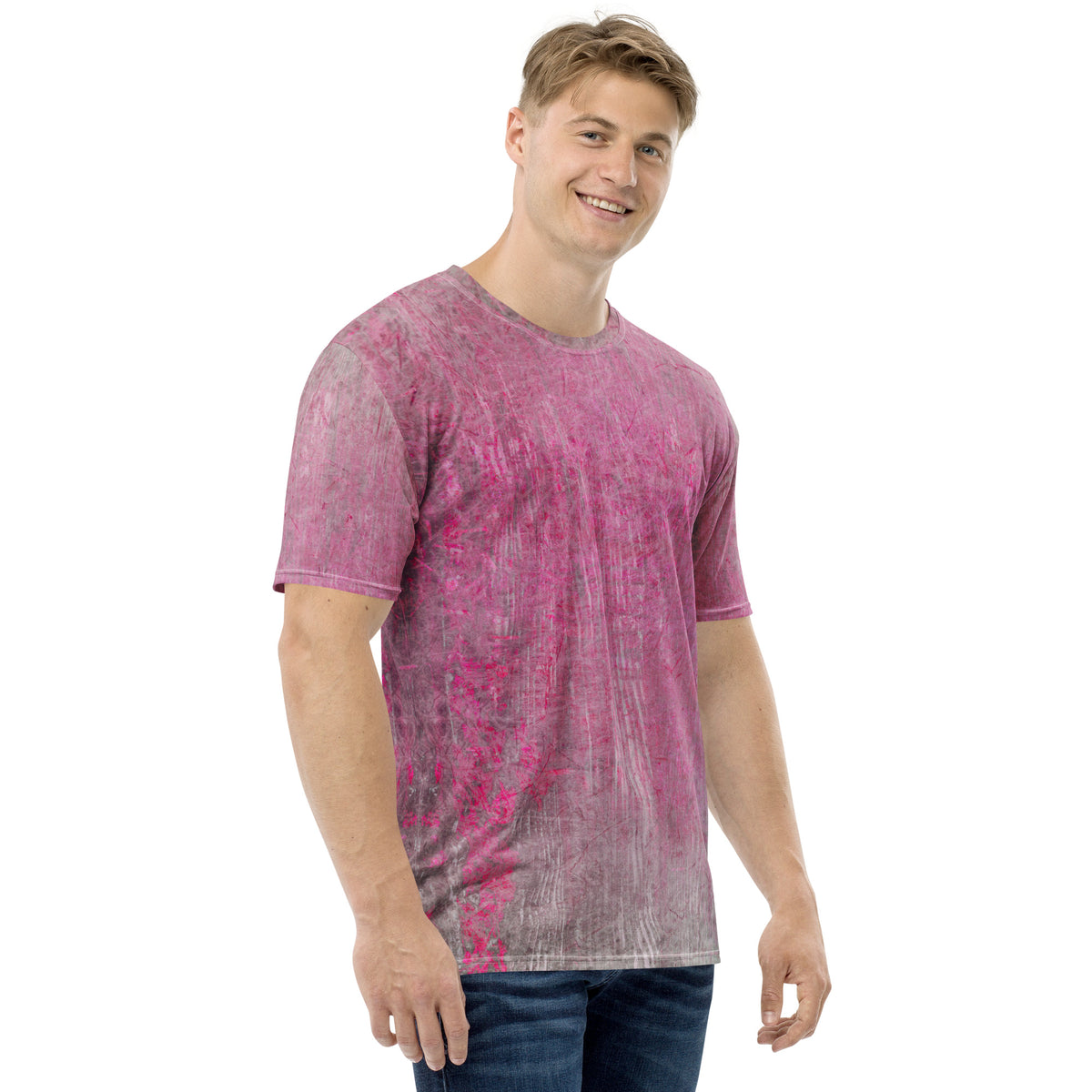 Velvet Touch Texture Men's Crew Neck T-Shirt