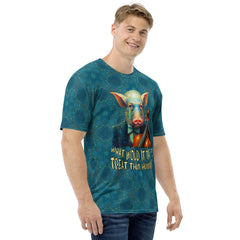 Whimsical Porker Men's Crew Neck T-Shirt