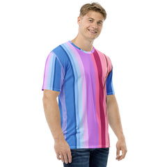 Dynamic Stripes All-Over Print Men's Crew Neck T-Shirt