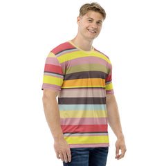 Fiesta Fiesta Colorful Stripe All-Over Print Men's Crew Neck T-Shirt