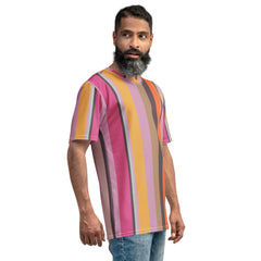 Paradise Palette Colorful Stripe All-Over Print Men's Crew Neck T-Shirt