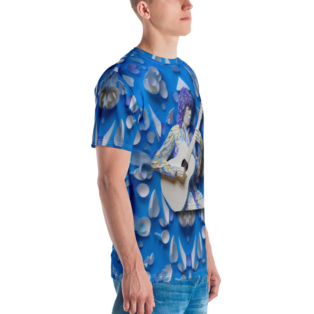 Stylish man wearing DJ Spin Fusion crew neck t-shirt.
