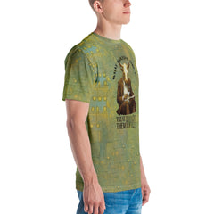 Cool rhino skateboarding illustration men's t-shirt