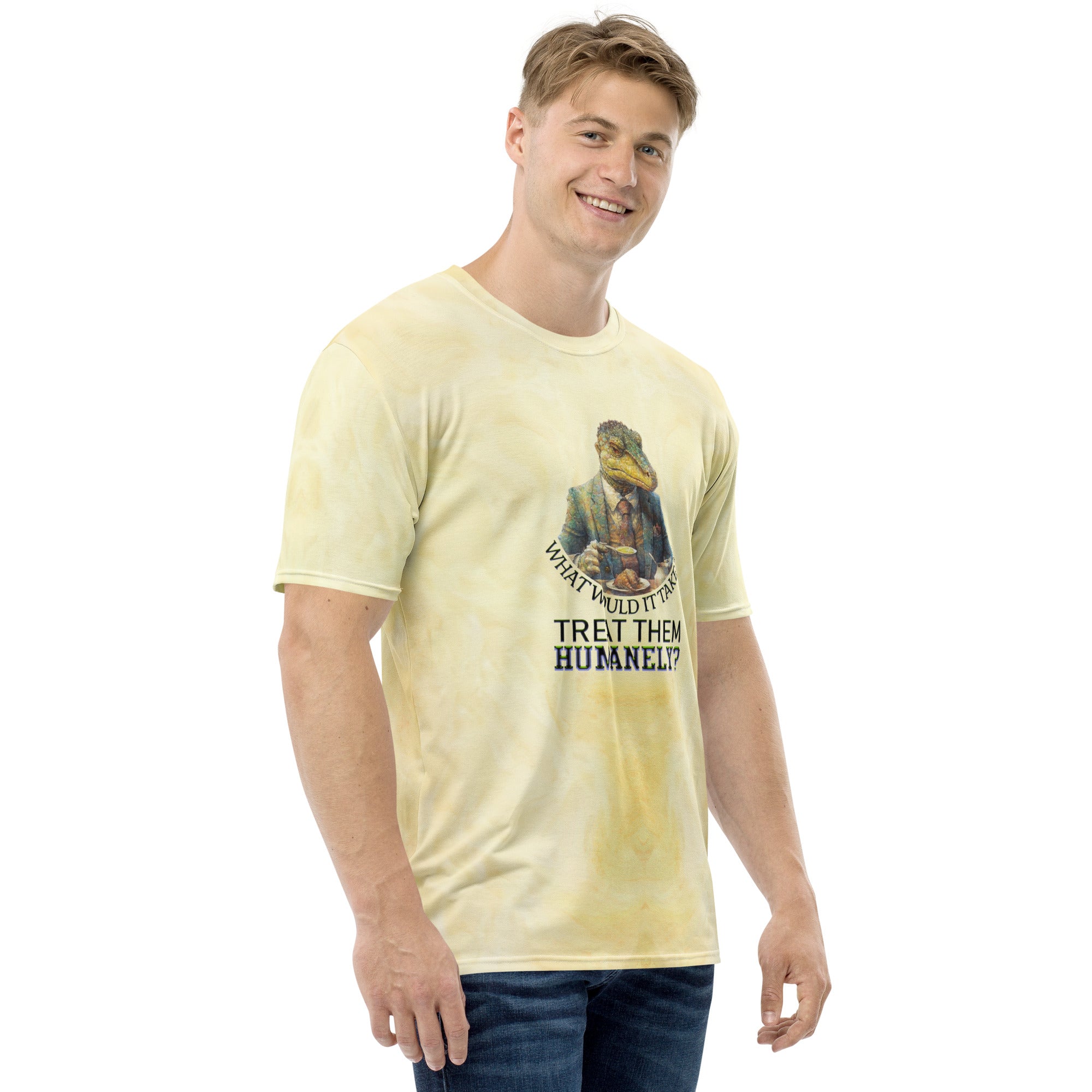 Adventure-ready Hiking Hedgehog Men's T-Shirt with durable crew neck fit.