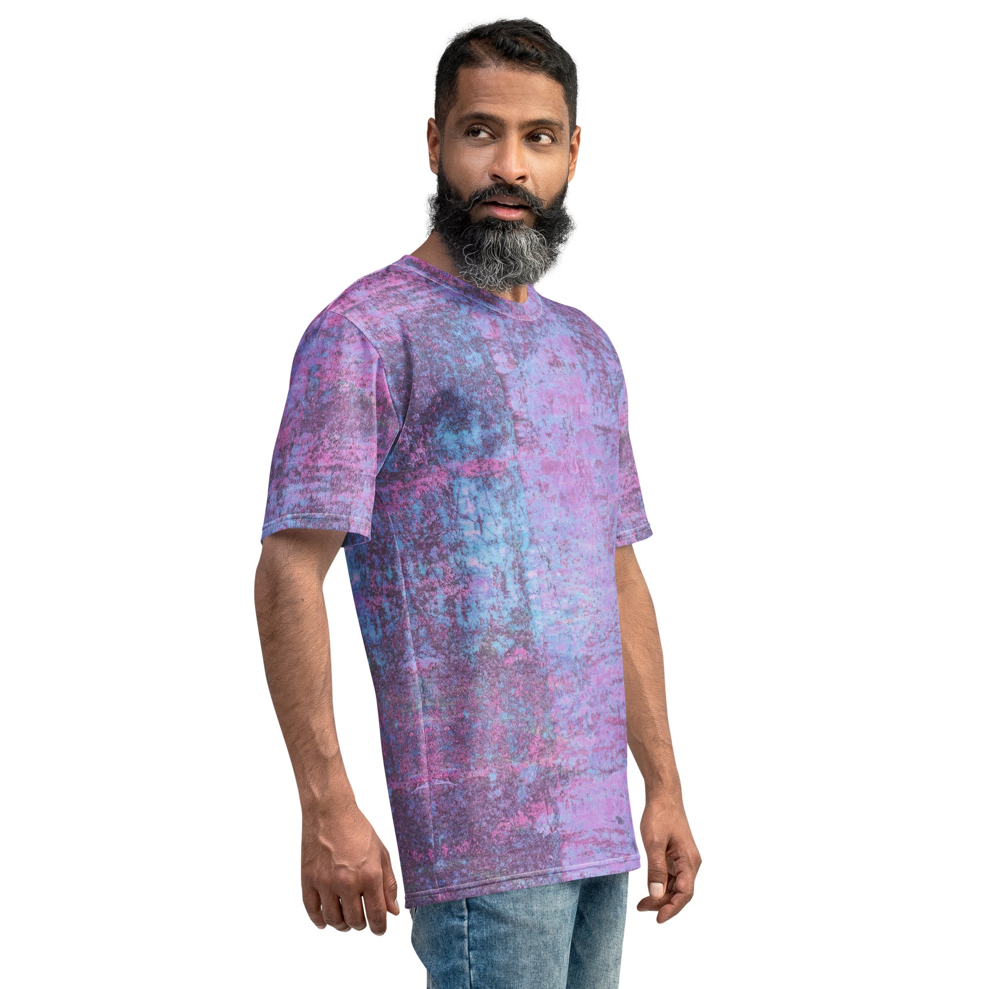 Eye-catching Galactic Glow artwork on a comfortable men's t-shirt