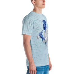 Front view of Celestial Paper crew neck t-shirt for men