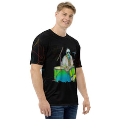 Wildflower Wanderlust Men's Crew Neck T-Shirt on a clothing rack.