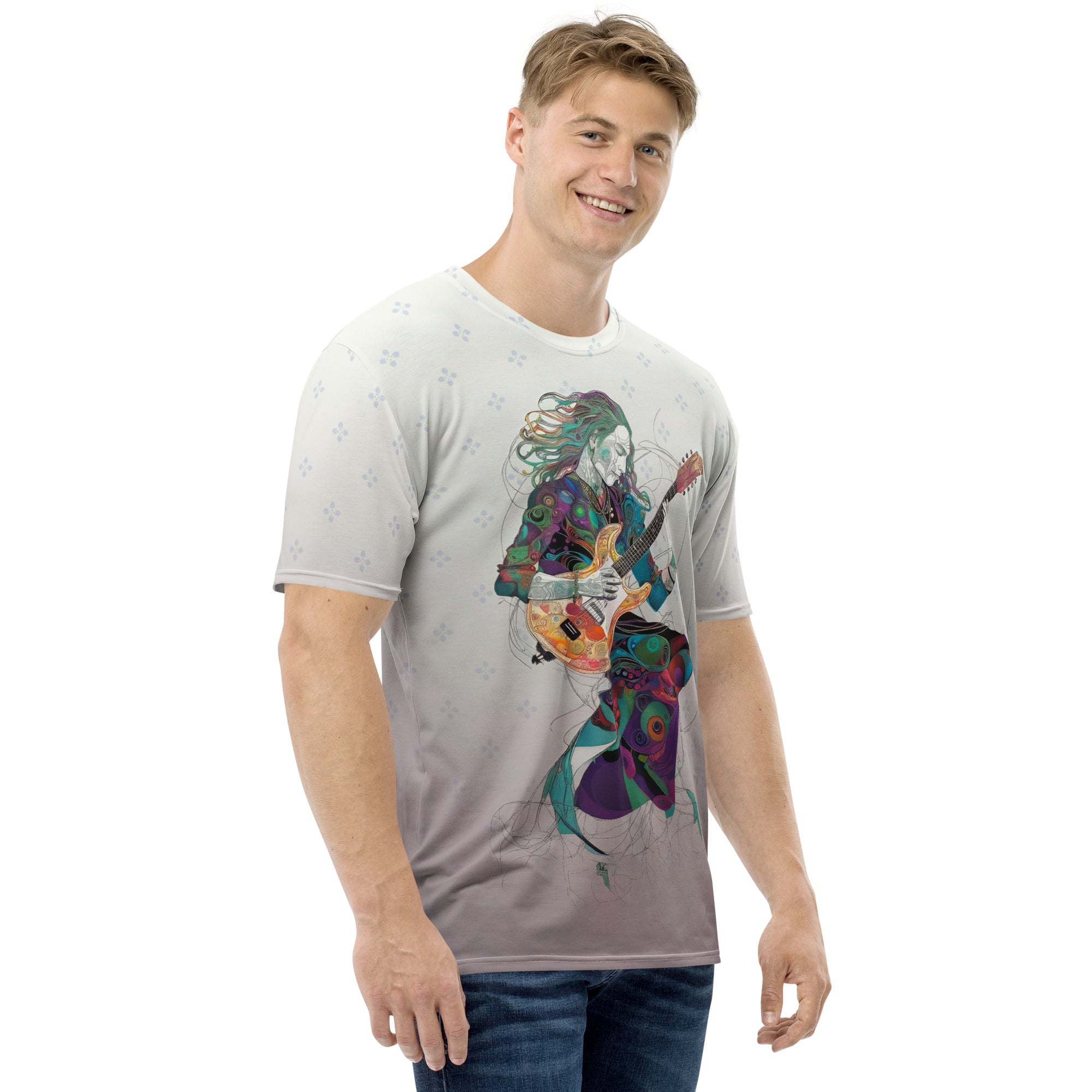 Ethereal Blossom Men's Tee front view with floral design
