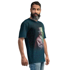 Cosmic Odyssey Men's Crew Neck T-Shirt styled with jeans - Cosmic Vibes