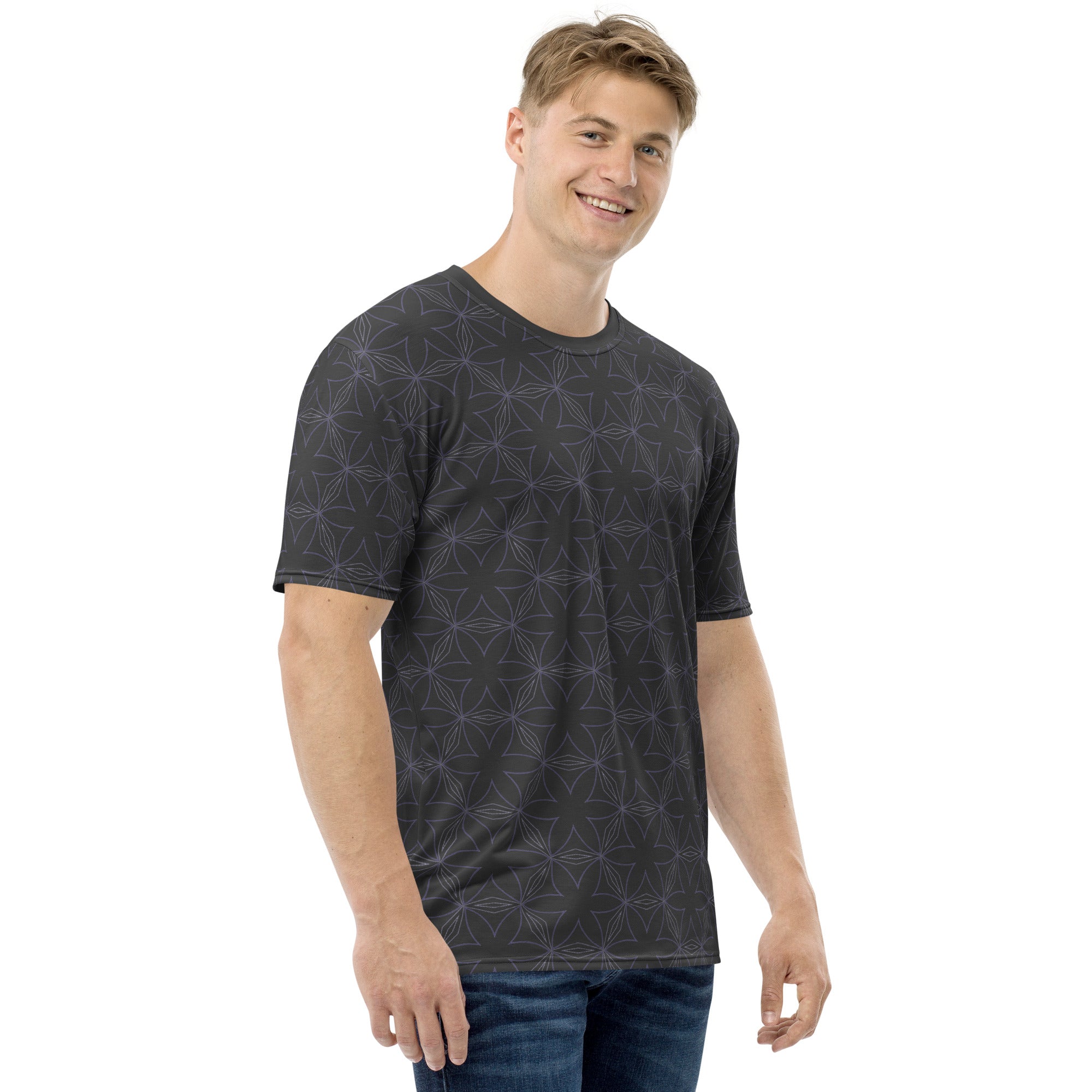 Stylish Retro Waves crew neck T-shirt for men