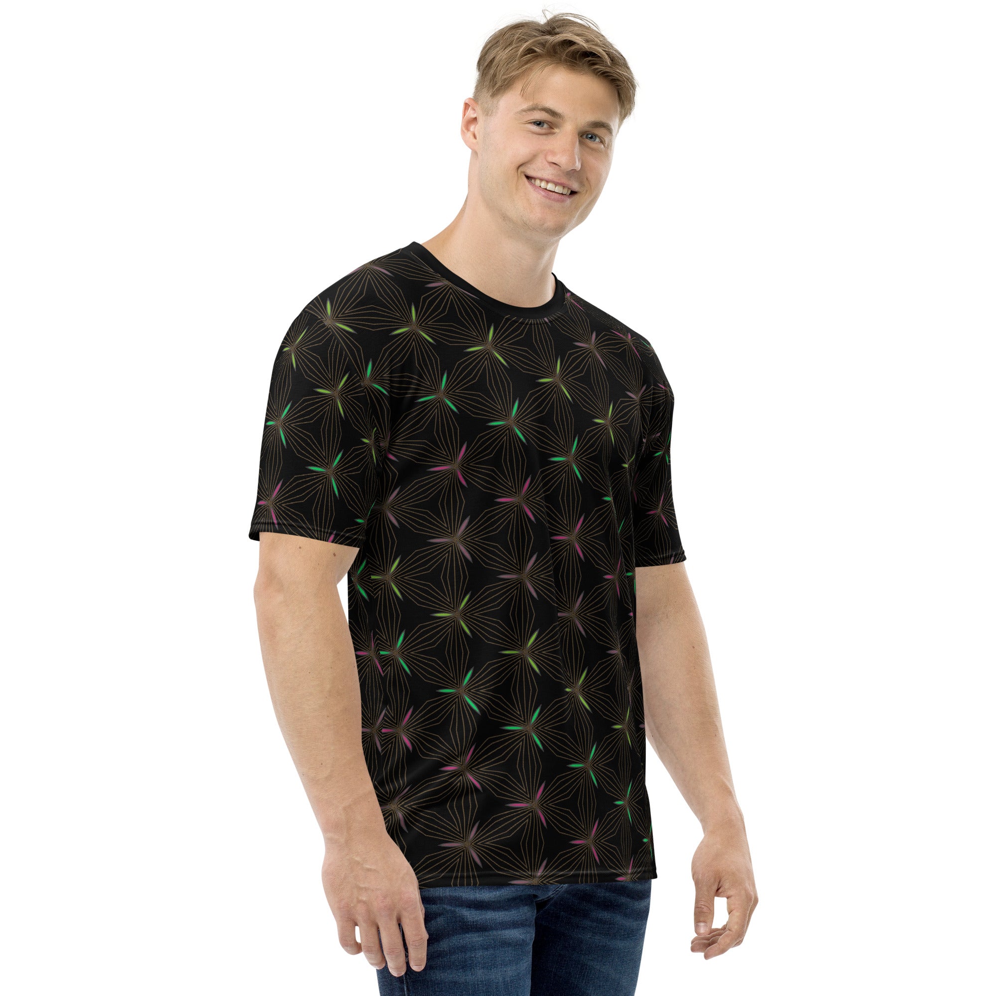 Stylish cosmic patterned men's t-shirt