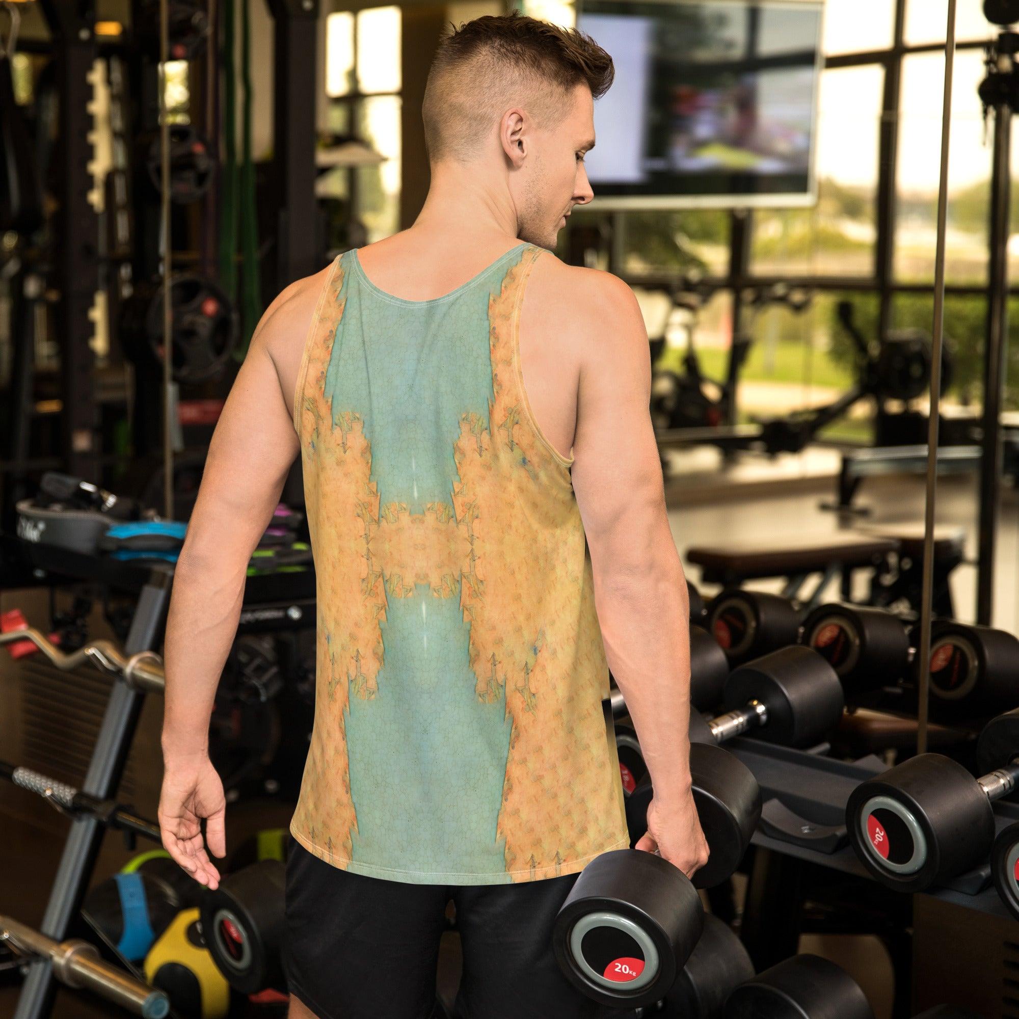 NS 826 Men's Tank Top in gym setting.