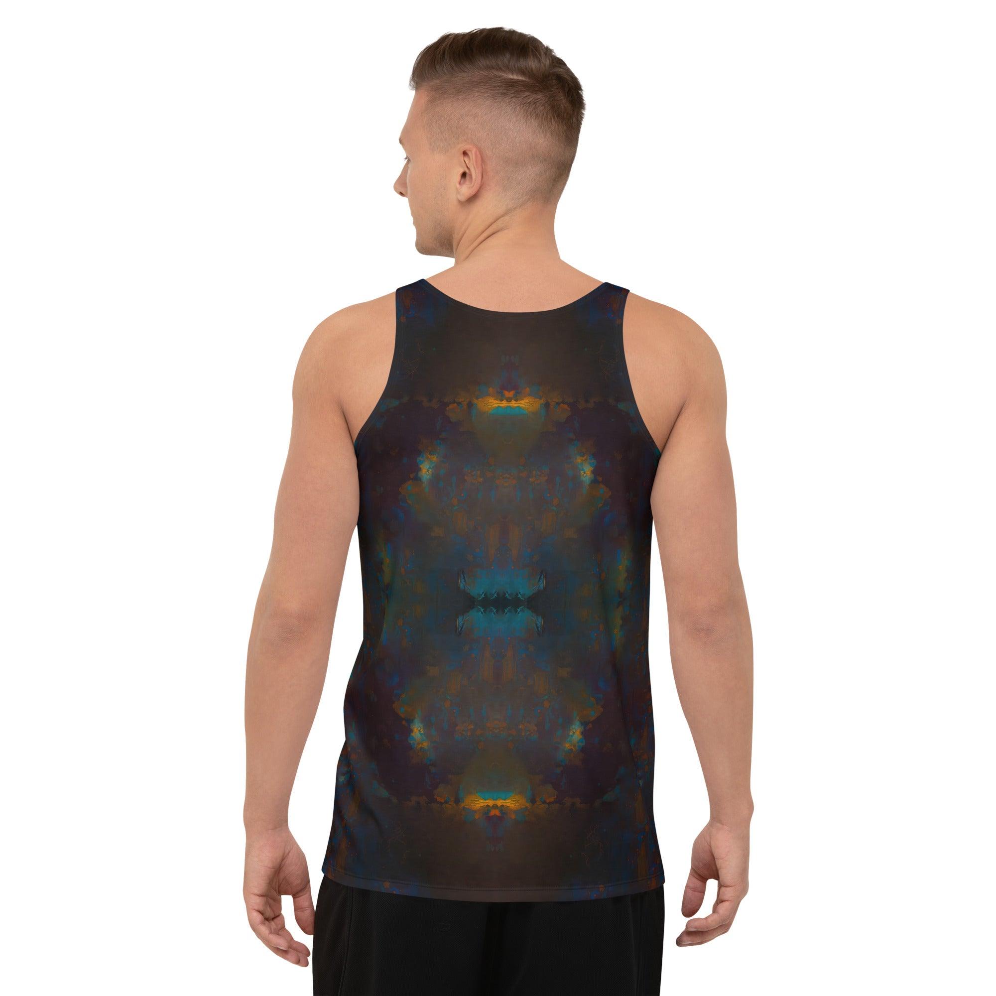 NS 855 Men's Tank Top side view showcasing arm cut.