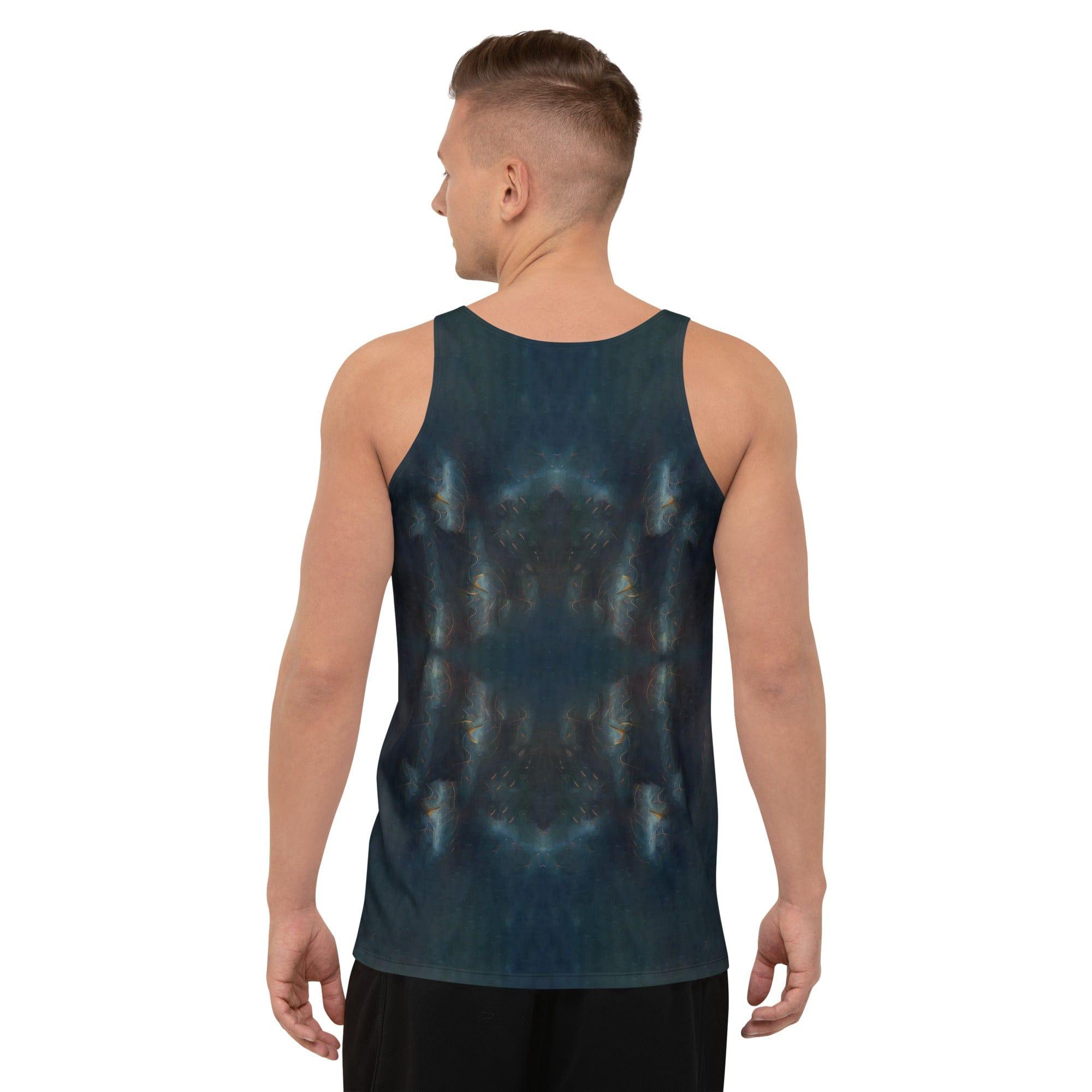 NS 863 men's tank top on a model outdoors.