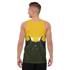 Unique SurArt 90 Tank Top blending cutting-edge art with surf culture for a distinctive look.