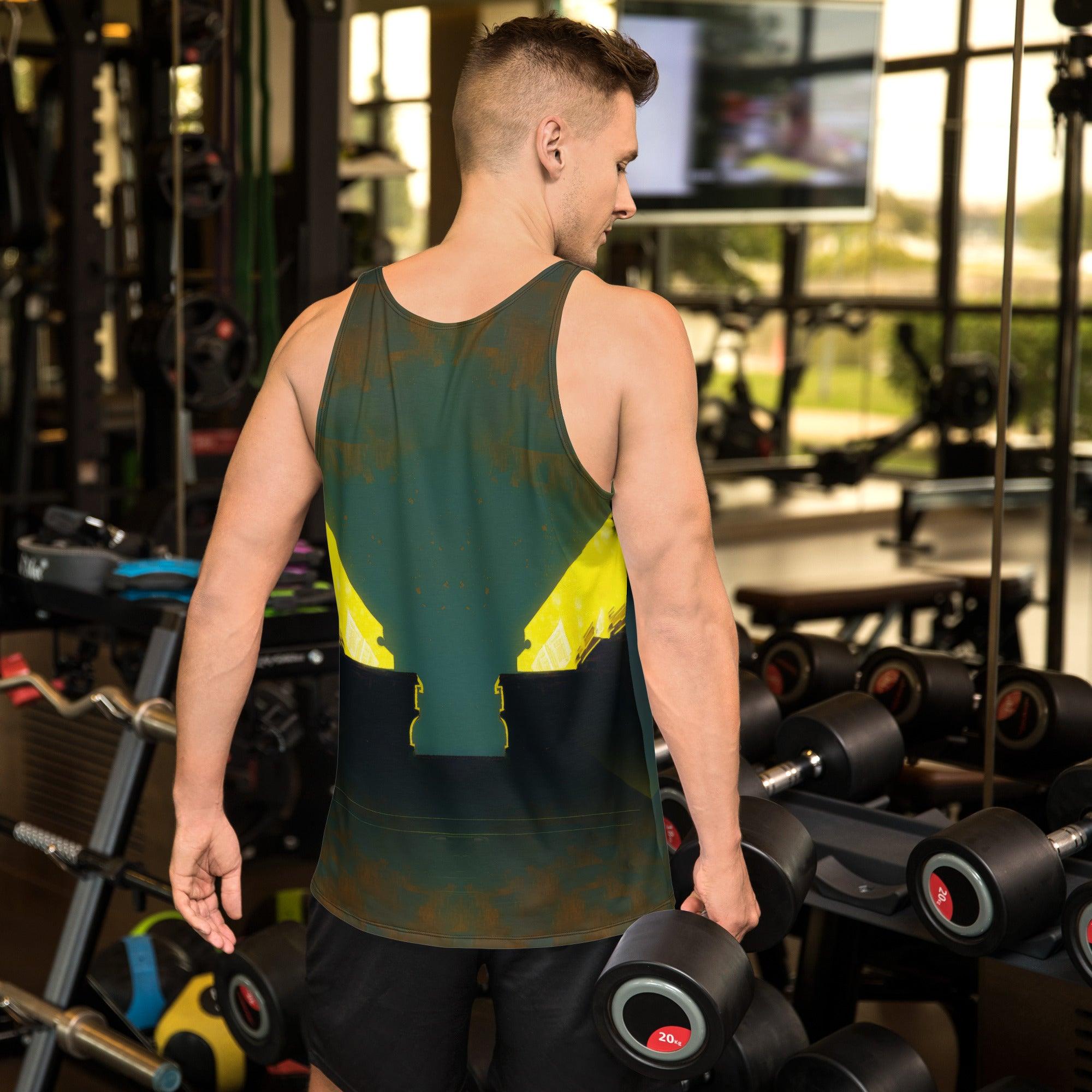 Eye-catching SurArt 92 Tank Top featuring cutting-edge designs, ideal for standing out in any surf or beach setting.